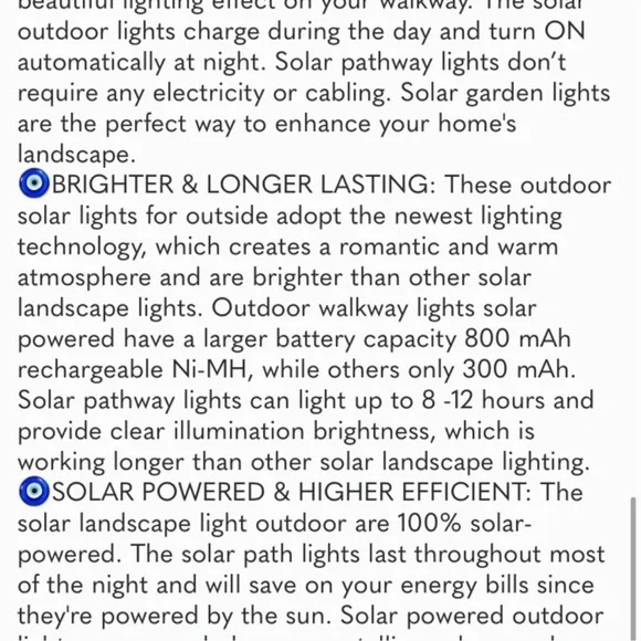 - Solar Pathway Lights Outdoor, New Upgraded 6 Pack Solar Outdoor Lights New - Picture 7 of 7